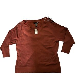 NWT Ashley Stewart Size 22/24 Burnt Henn (Rust-Colored) Sweater